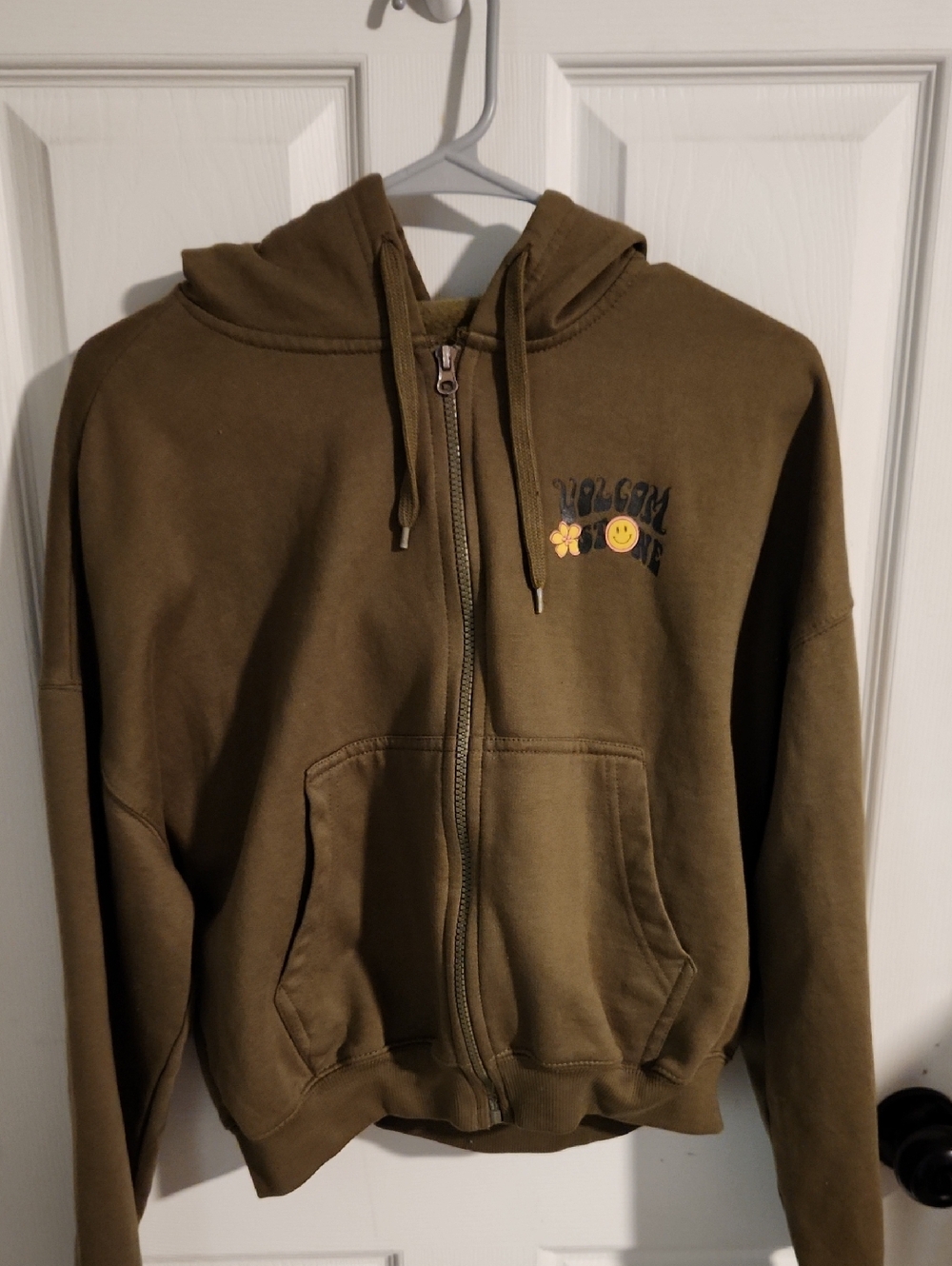 Volcom Olive Green Hoodie with Logo Tag